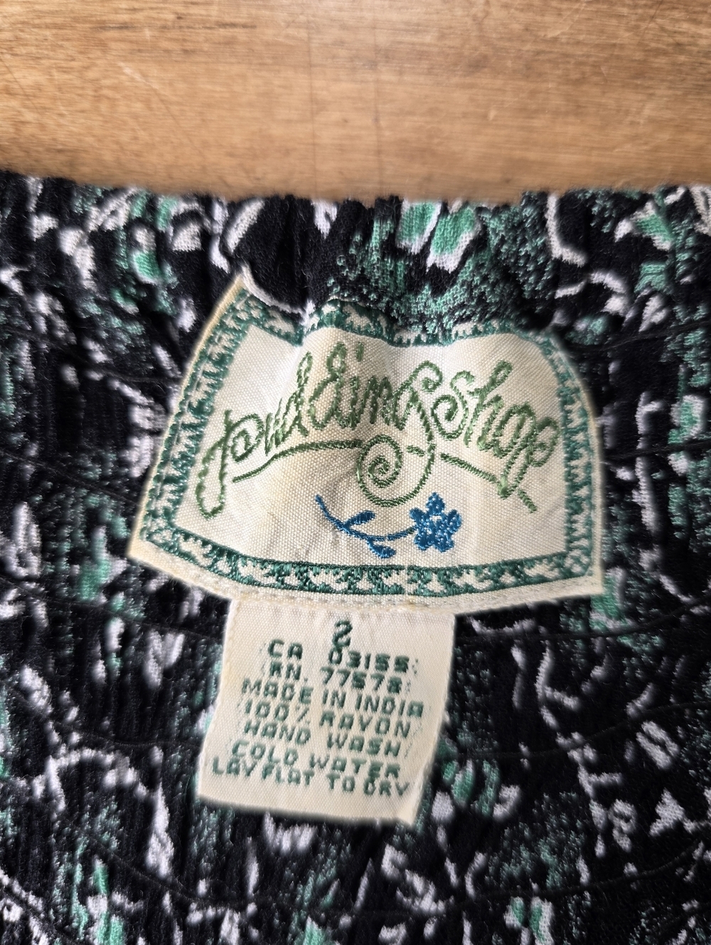 Vintage Pudding Shop by April Cornell Midi-Dress – Size 2 – Black, Green, White - Picture 6 of 6